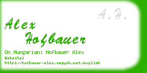alex hofbauer business card